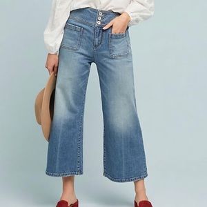 Anthropologie Pilcro Wide Leg Cropped Jeans